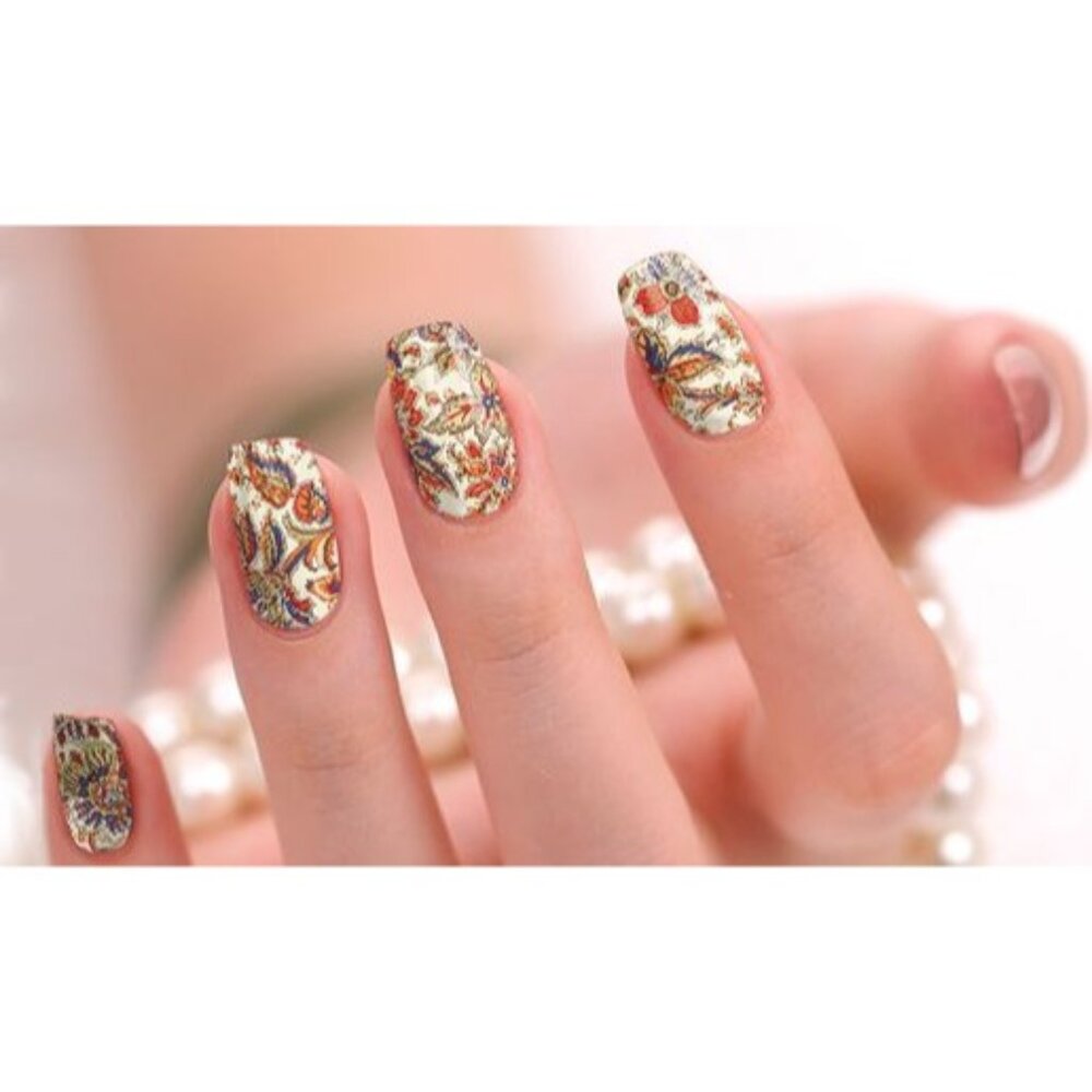 Candid Nails 100% Real Nail Polish Strips Paisley Fall Color Design Non-Toxic 16